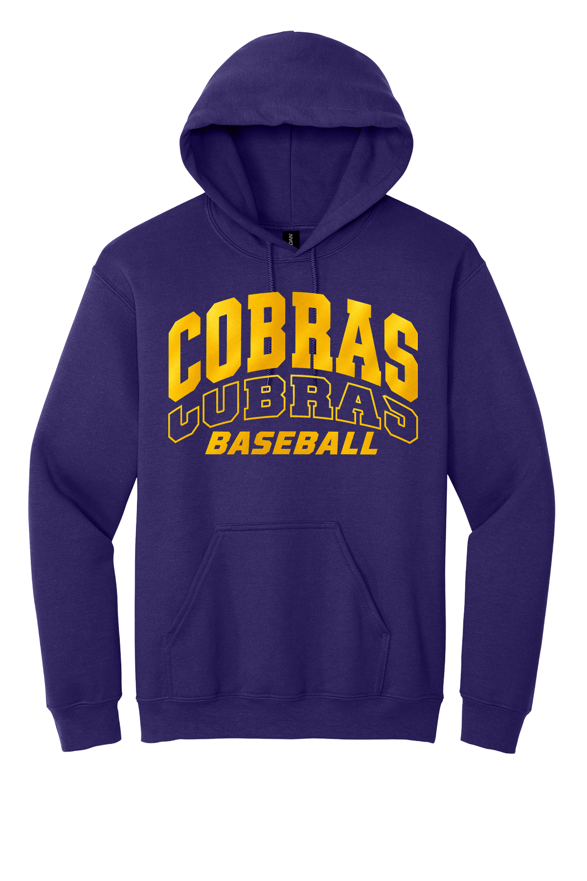 Cobras Baseball Outline Gold Version