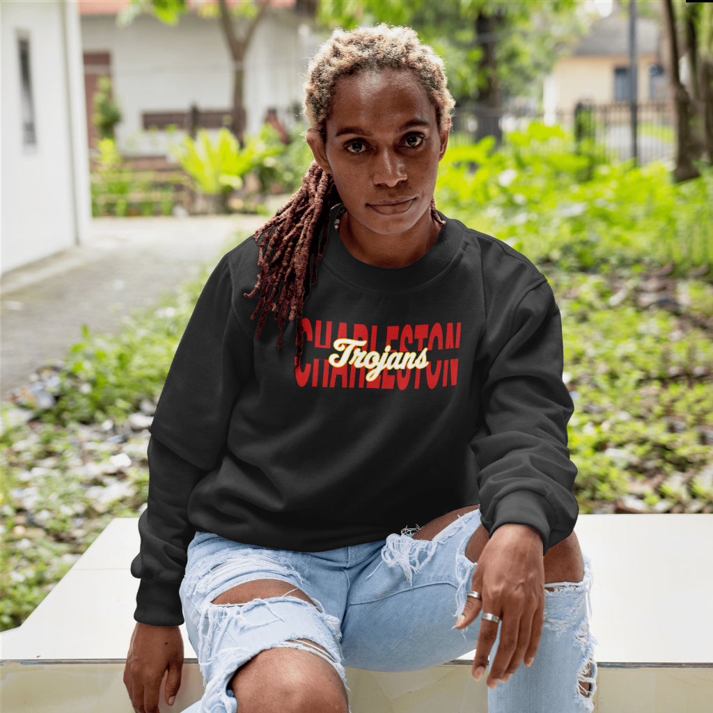 Split Charleston Trojans Crewneck