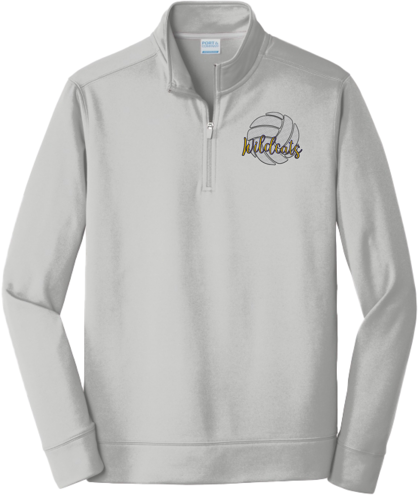Faux Embroidery Volleyball Quarter Zip