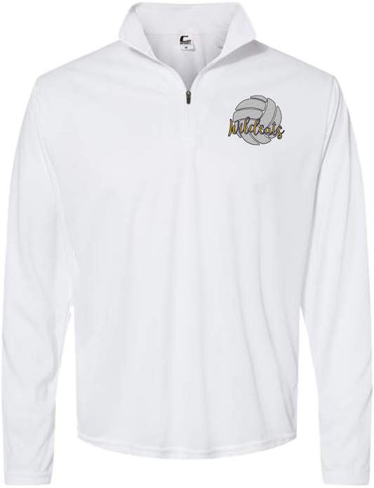 Faux Embroidered Volleyball Quarter Zip