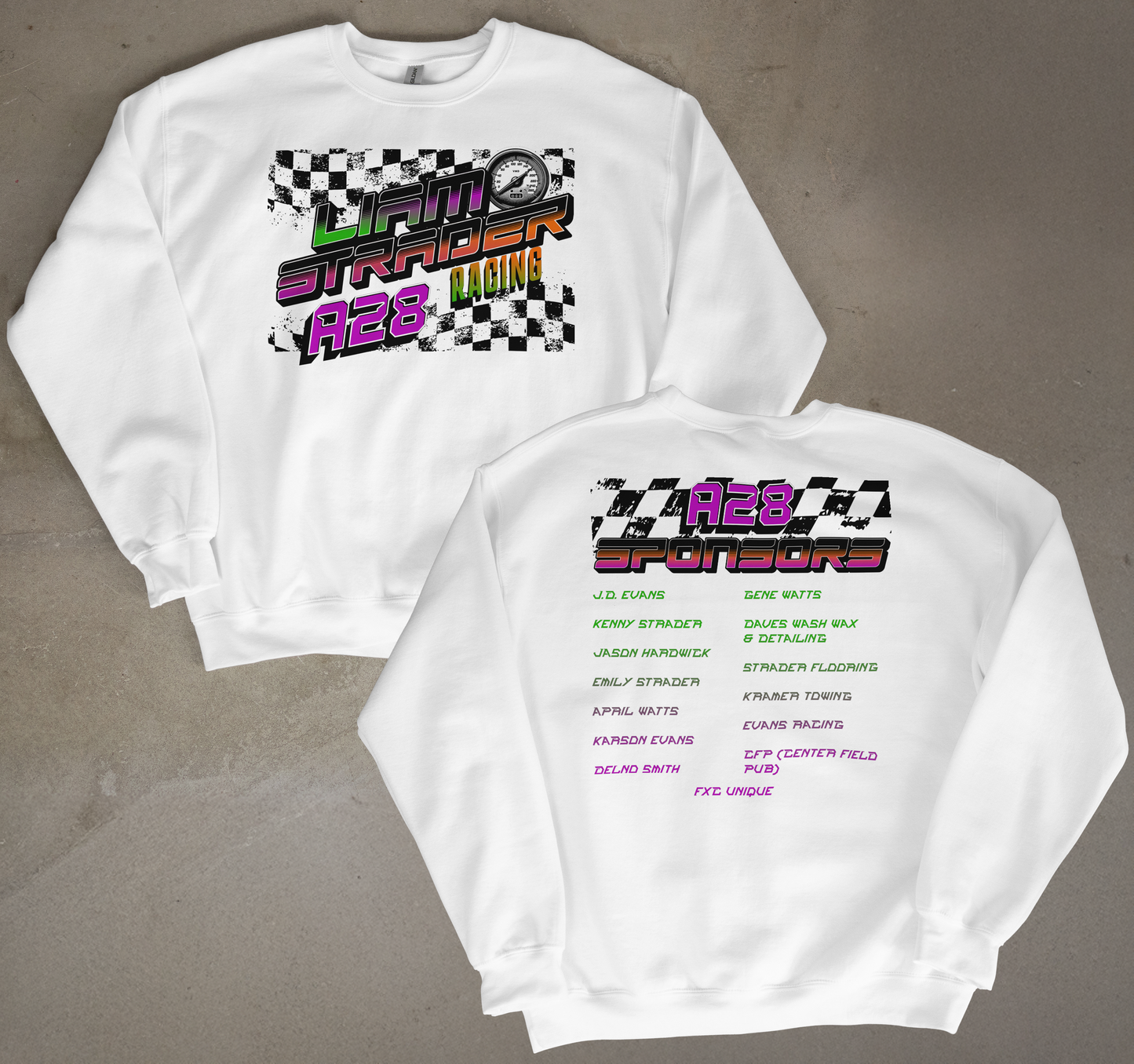 Liam Racing Purple Tones Crewneck