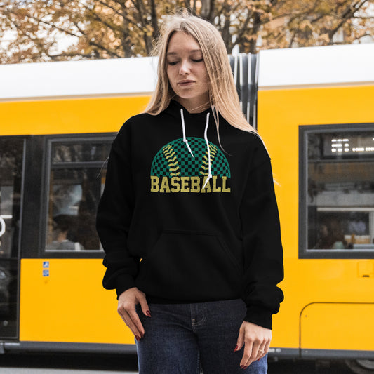 Retro Greenwave Baseball Hoodie