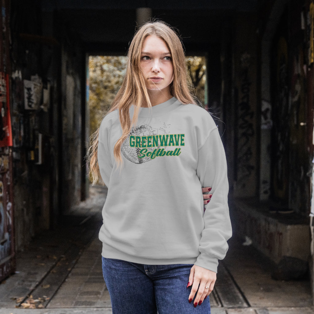 Low Poly Softball - Greenwave Crewneck