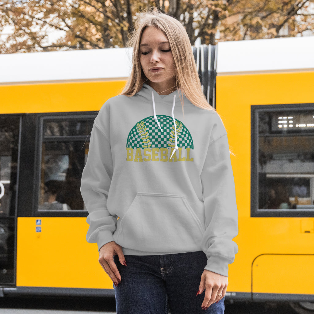 Retro Greenwave Baseball Hoodie