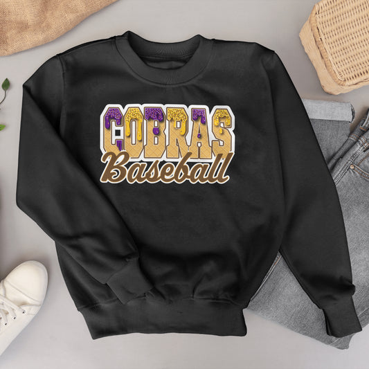 Waffle Cobras Baseball Drip Crewneck
