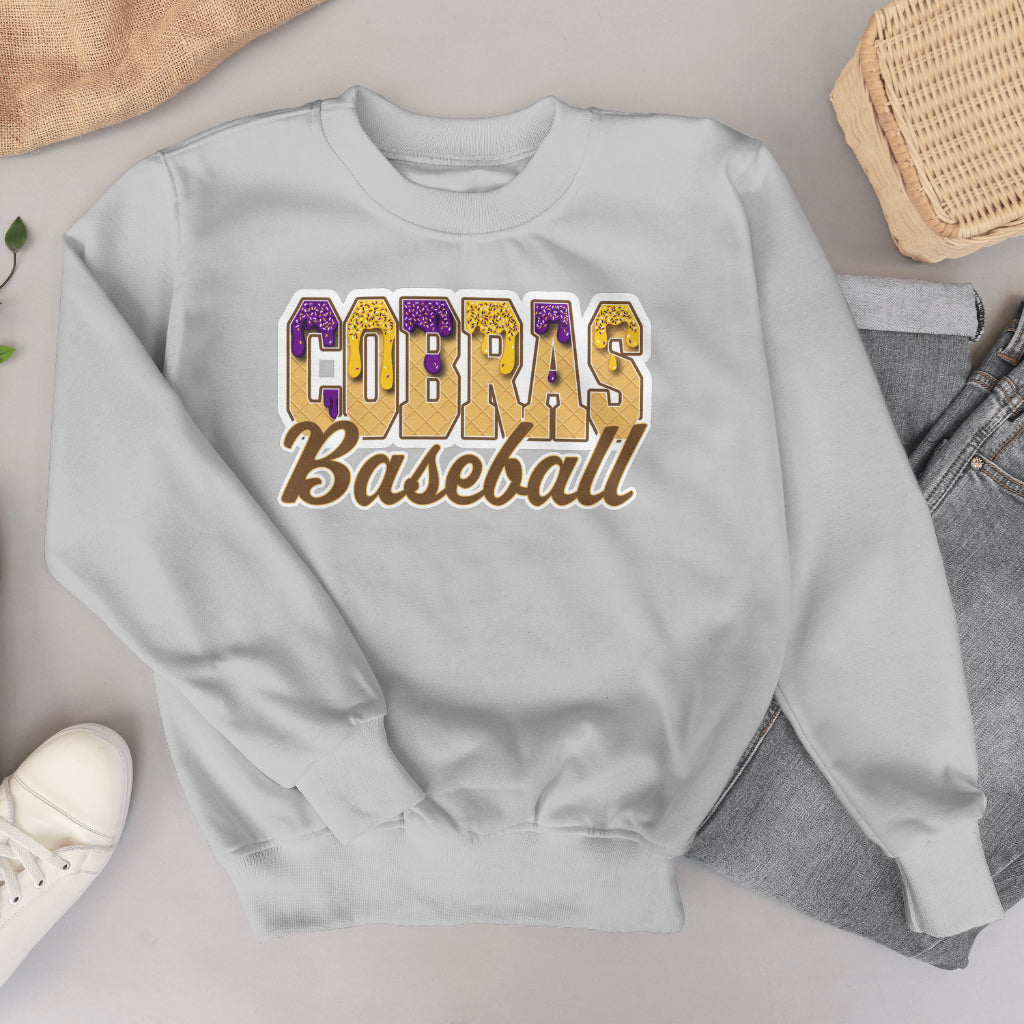 Waffle Cobras Baseball Drip Crewneck