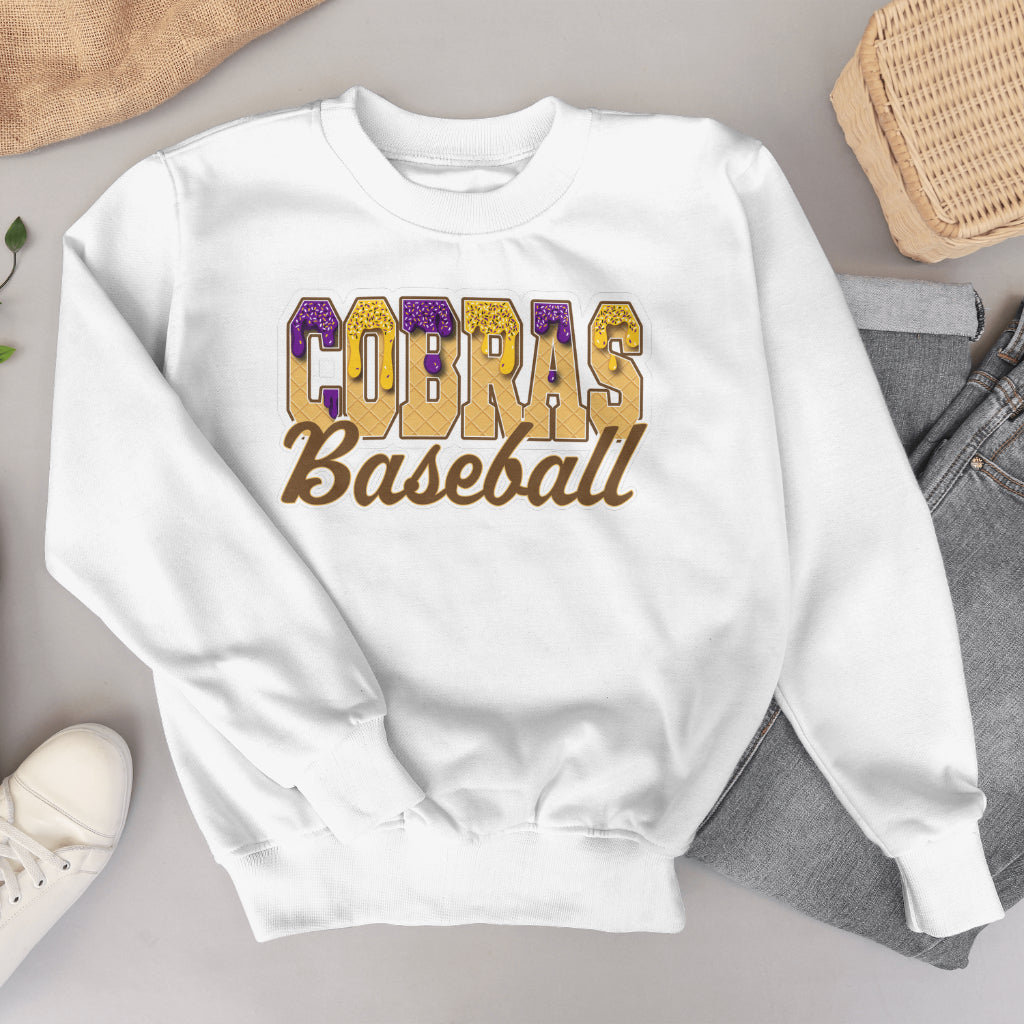 Waffle Cobras Baseball Drip Crewneck