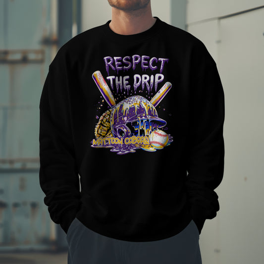 Respect The Drip Cobras Baseball Crewneck