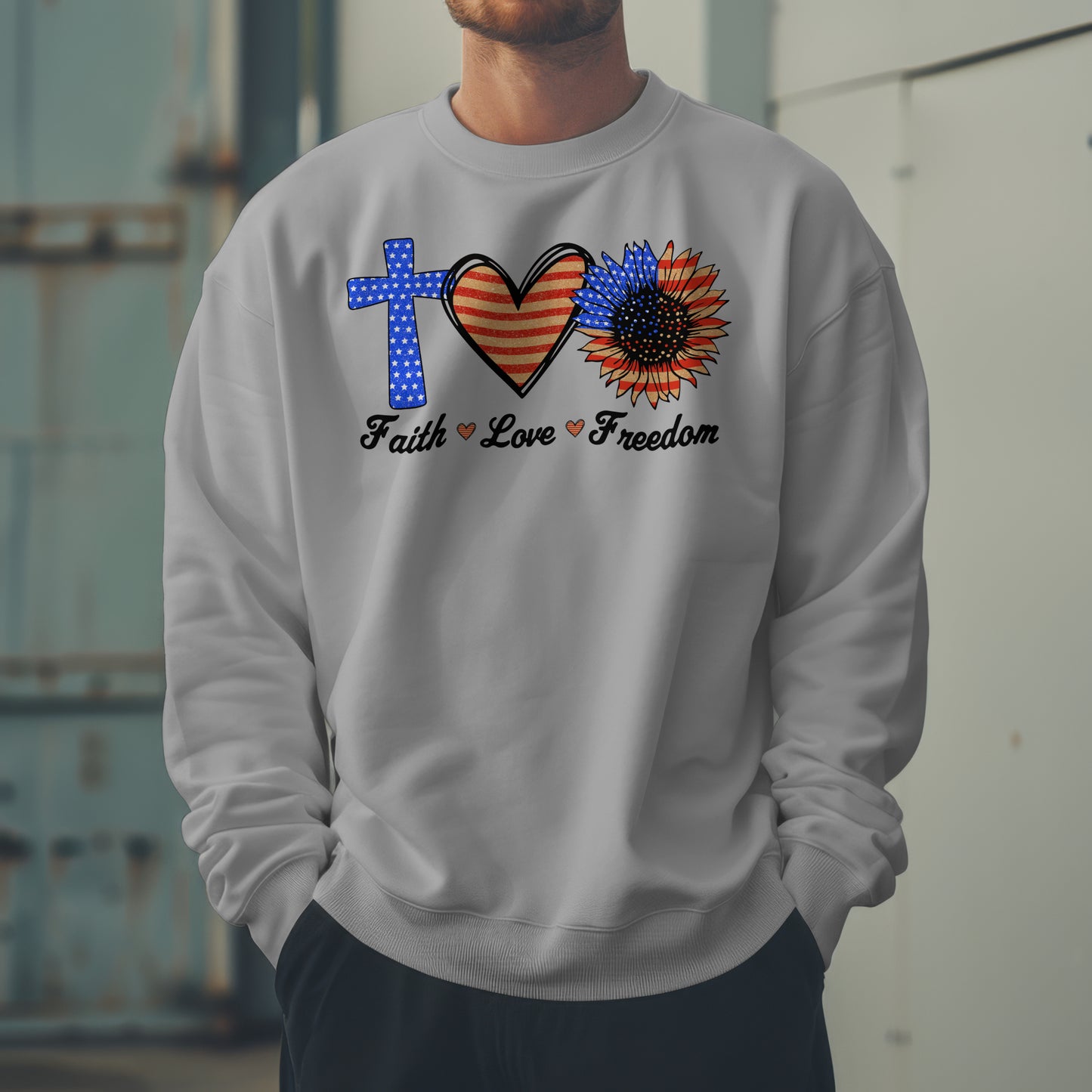 Faith, Love, Freedom Crewneck