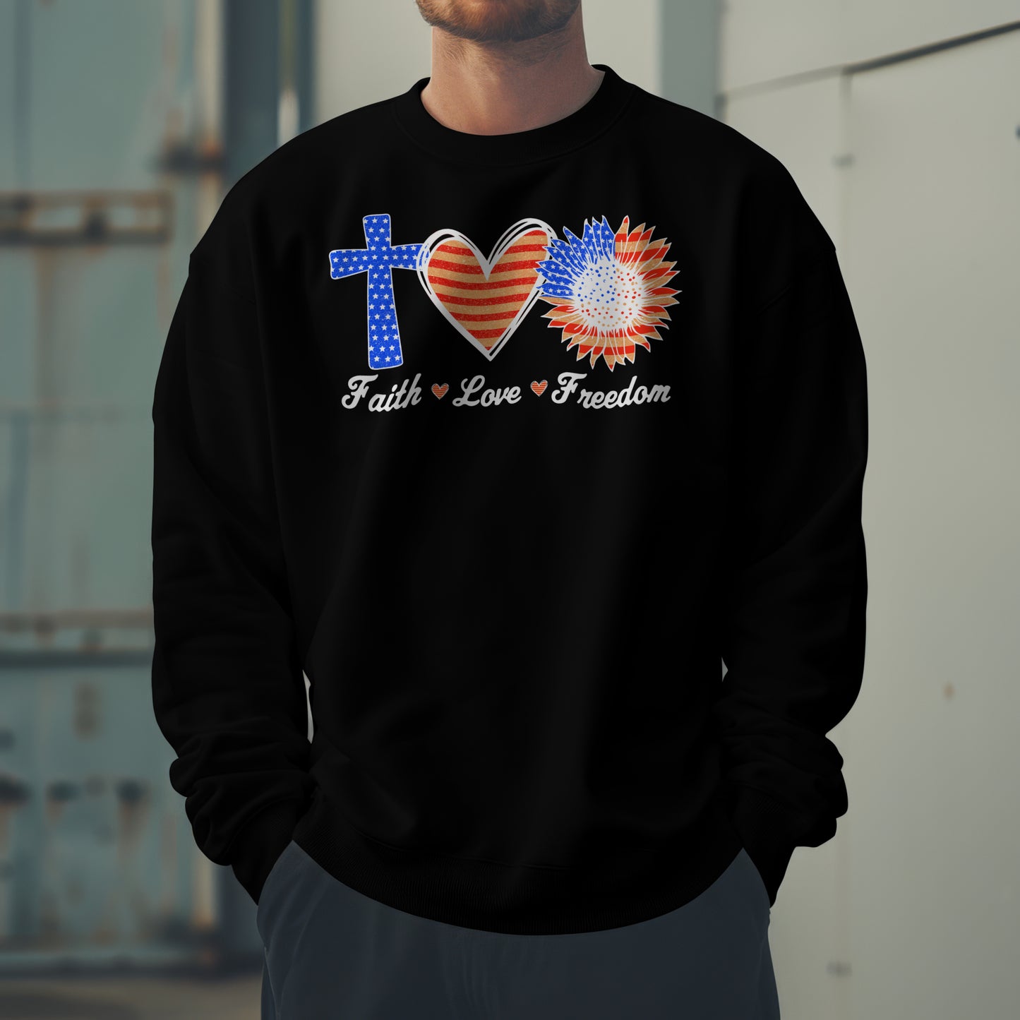 Faith, Love, Freedom Crewneck