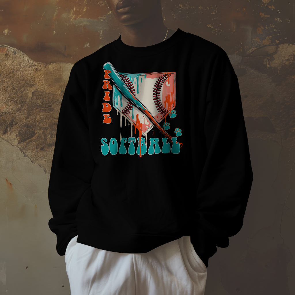 Pride Softball Drippy Bats - Crewneck