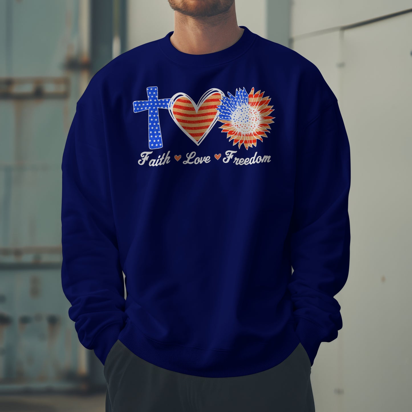 Faith, Love, Freedom Crewneck