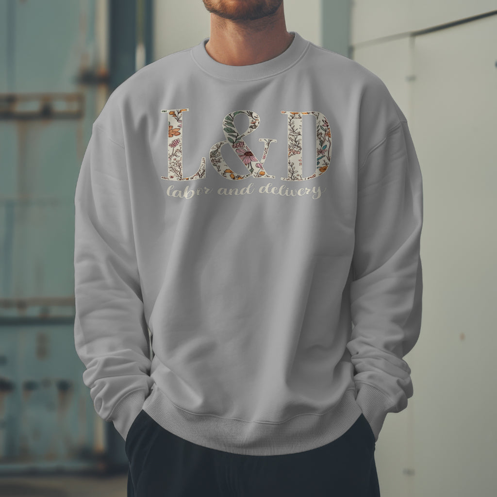Floral Labor & Delivery Crewneck