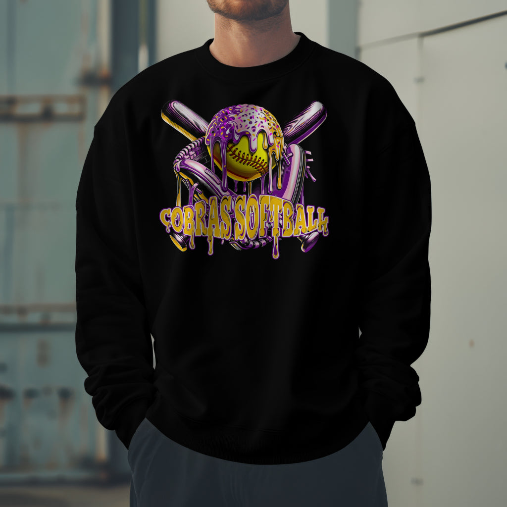 Cobras Softball Drip Crewneck