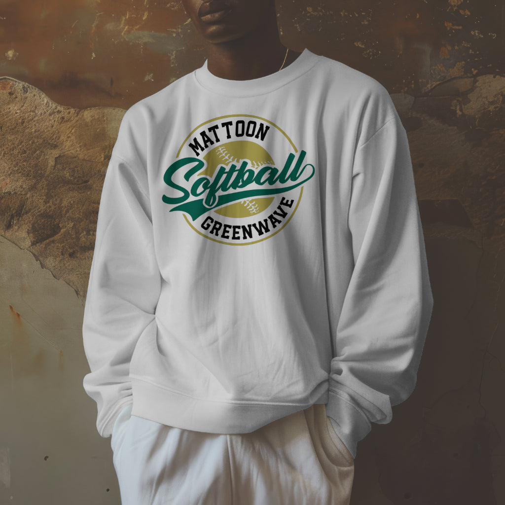 Greenwave Softball Badge Crewneck