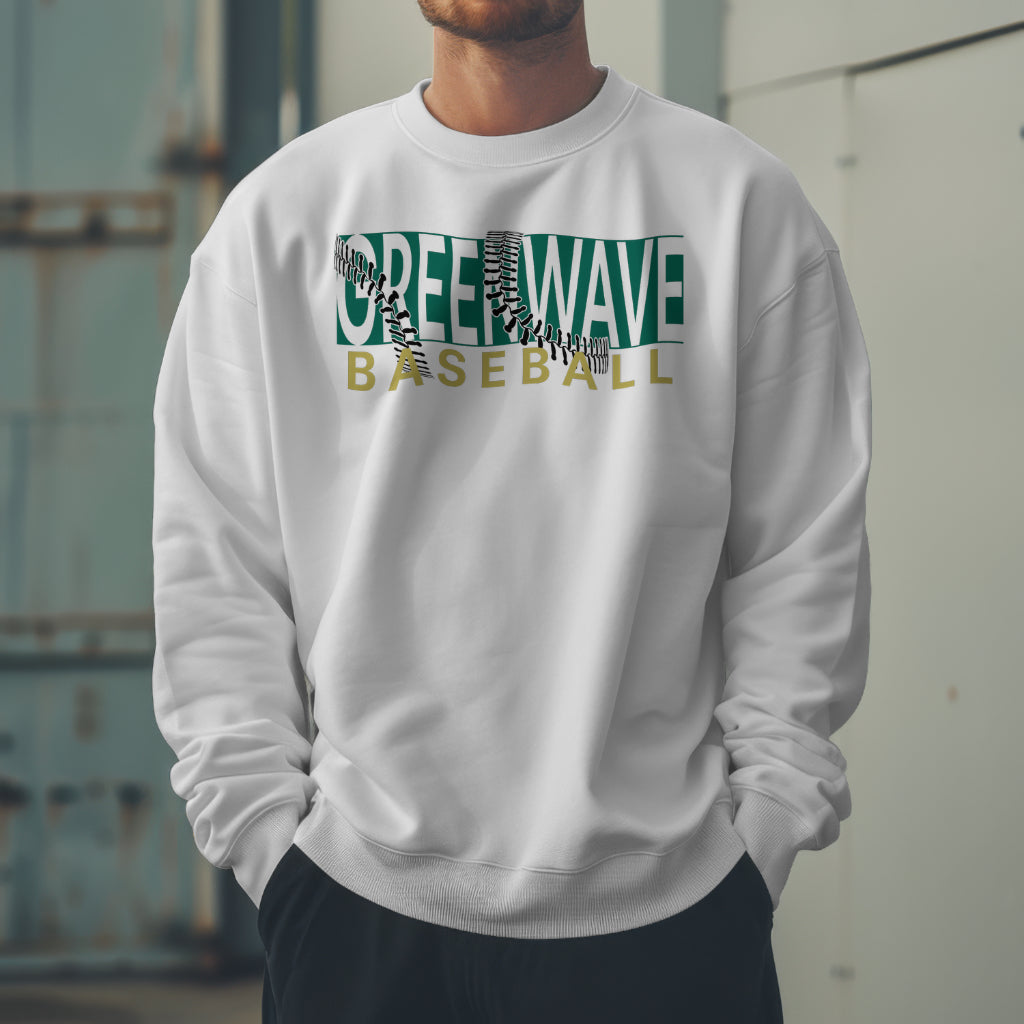 Greenwave Cut Out Baseball Crewneck