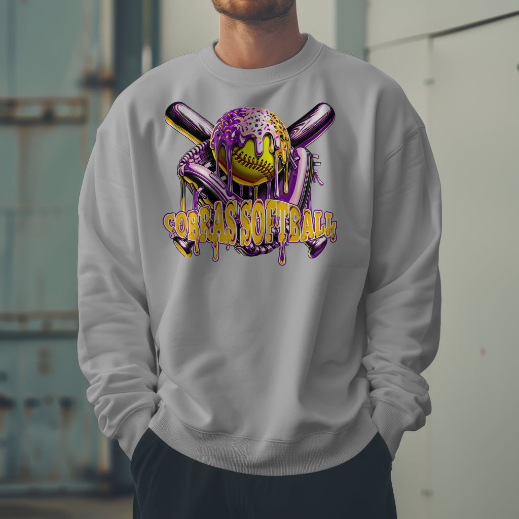 Cobras Softball Drip Crewneck