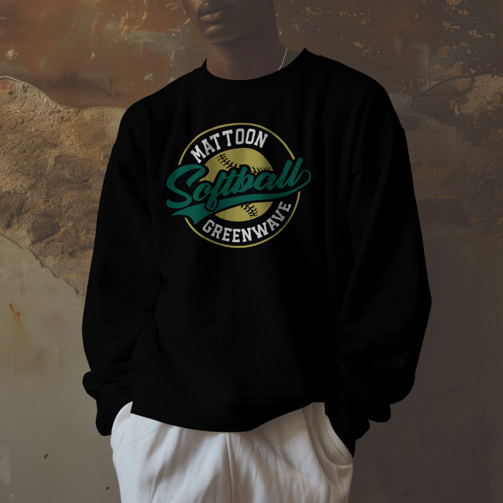 Greenwave Softball Badge Crewneck