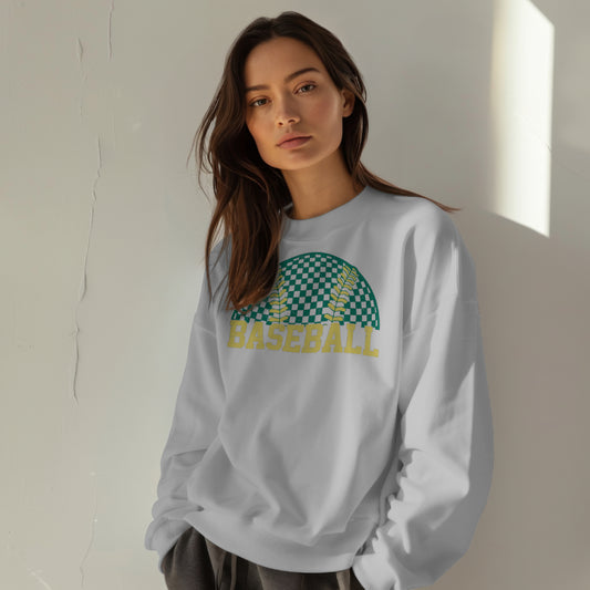 Retro Greenwave Baseball Crewneck