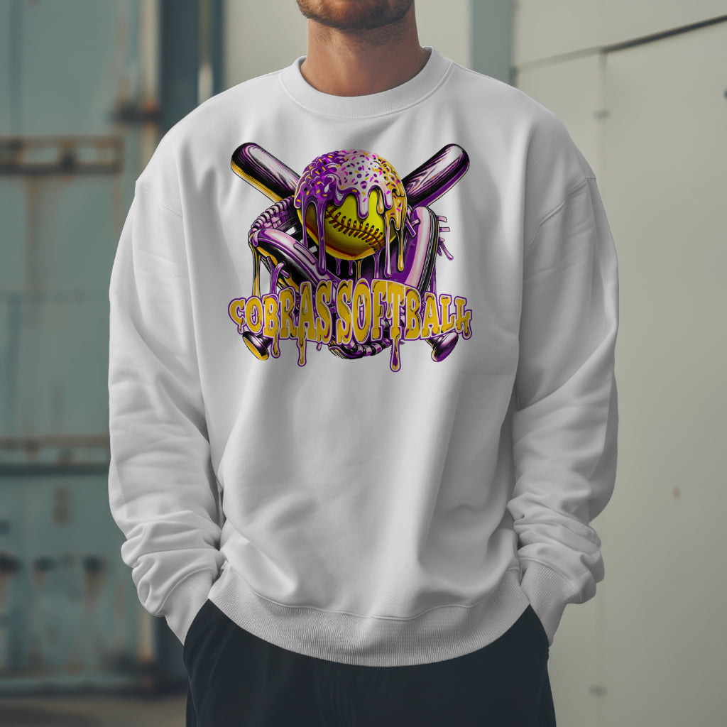 Cobras Softball Drip Crewneck