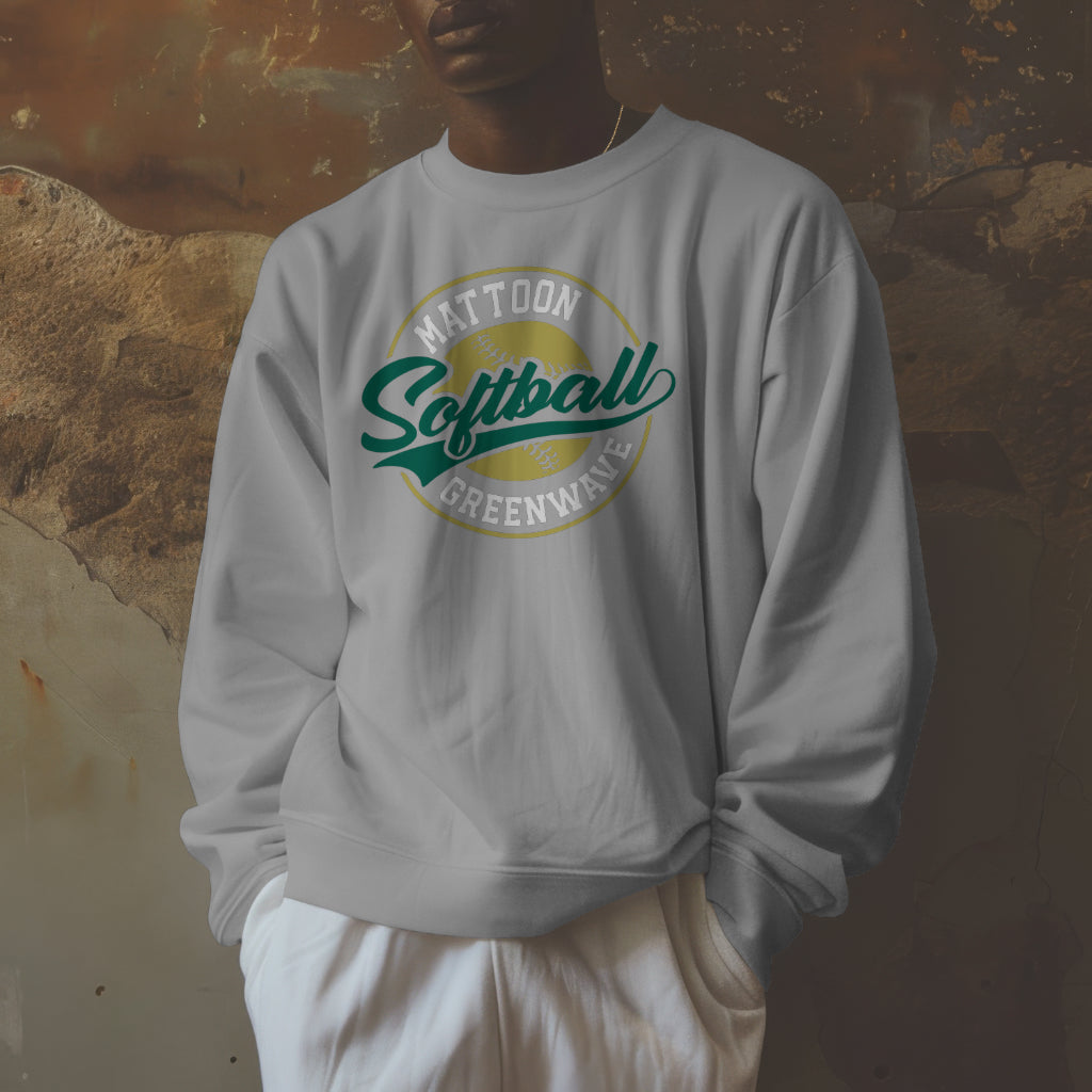 Greenwave Softball Badge Crewneck
