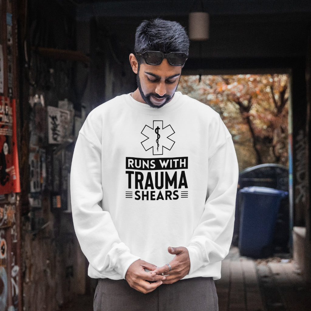 Runs With Trauma Shears Crewneck