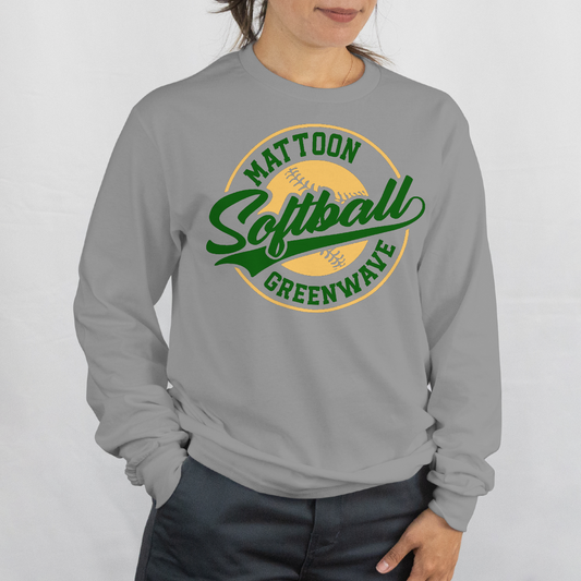 Greenwave Softball Badge Crewneck