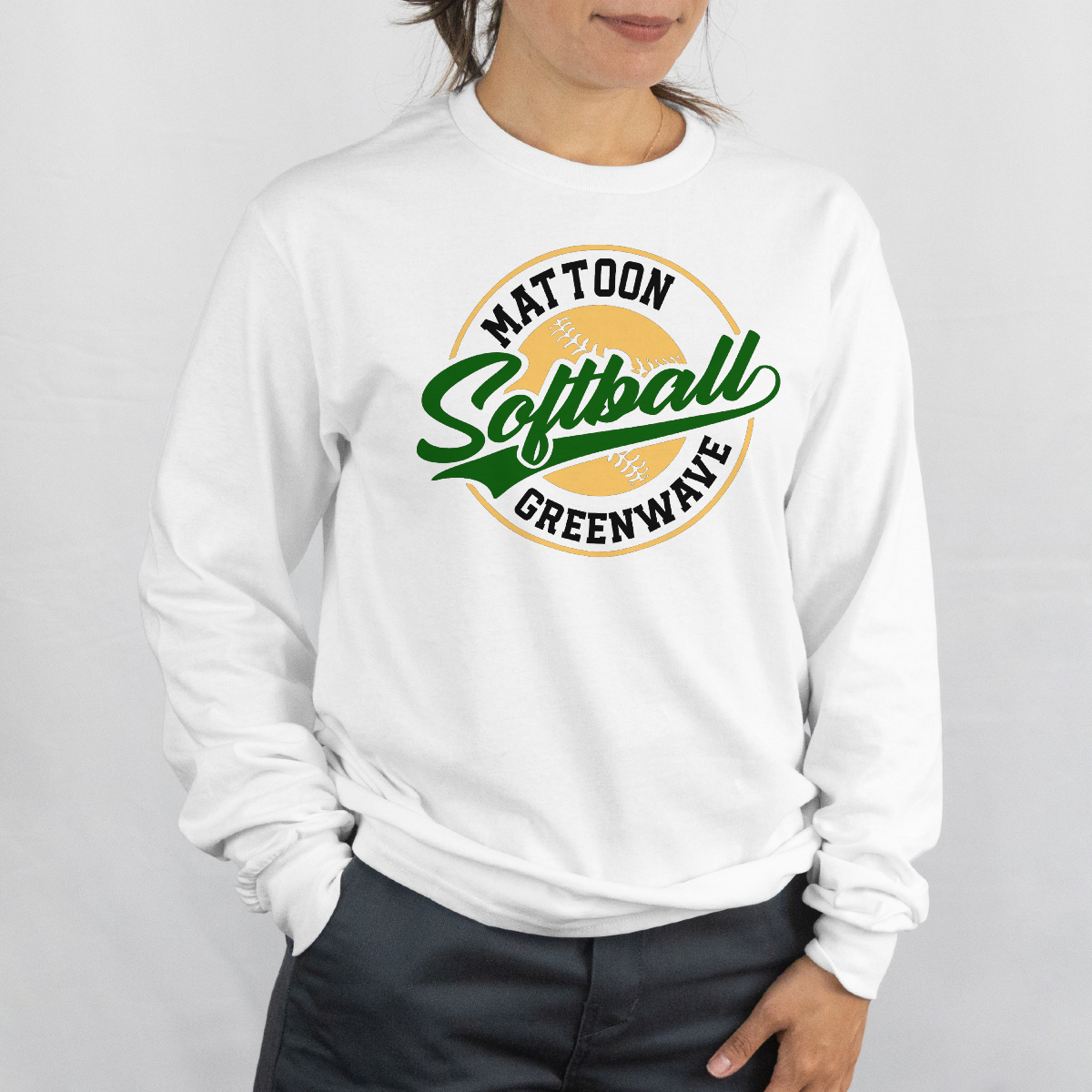 Greenwave Softball Badge Crewneck