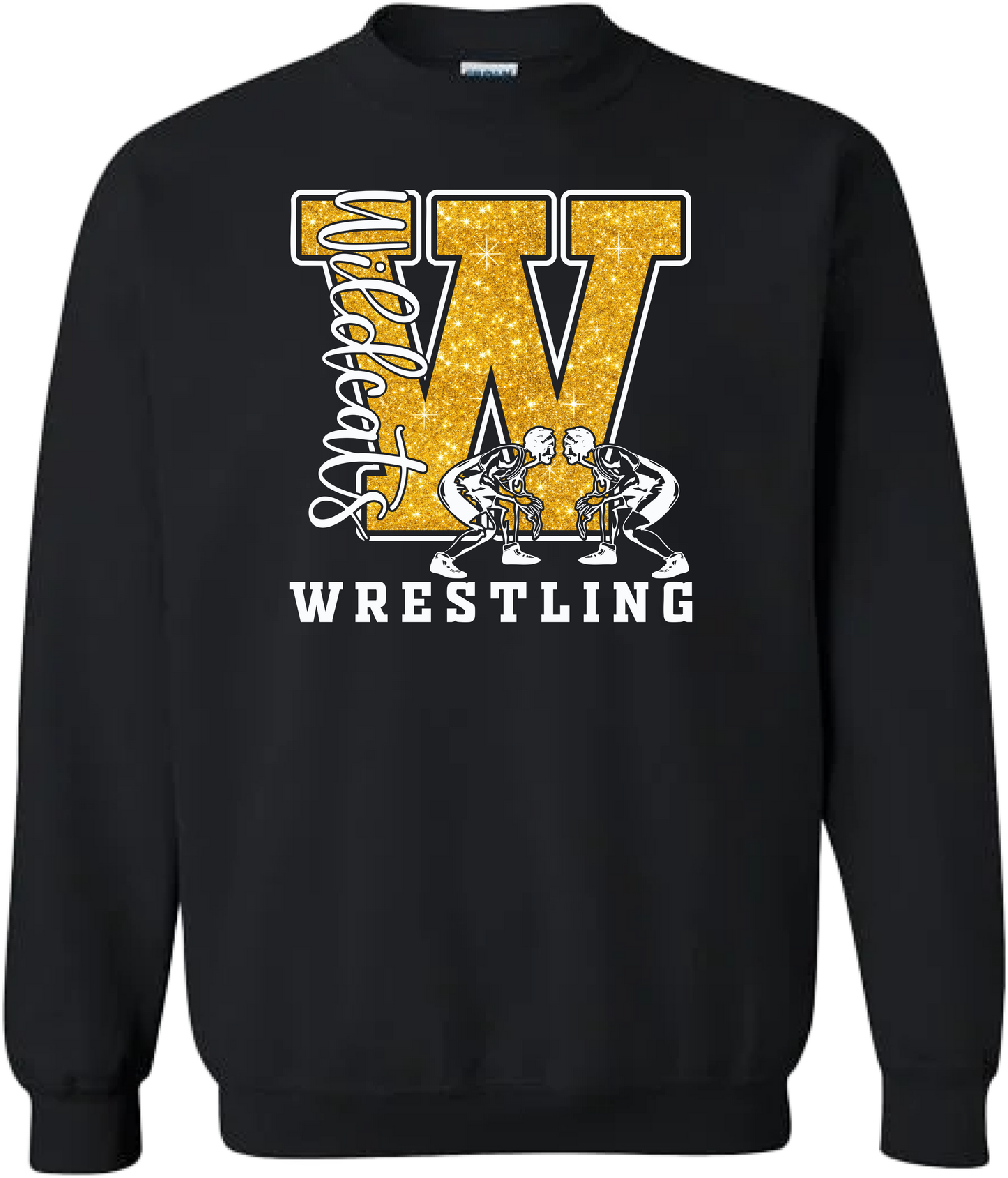 Glitter Effect Wildcat Wrestling Crewneck