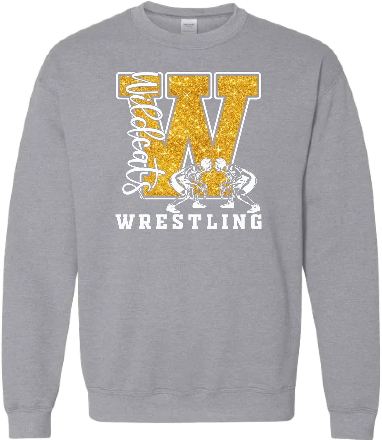 Glitter Effect Wildcat Wrestling Crewneck