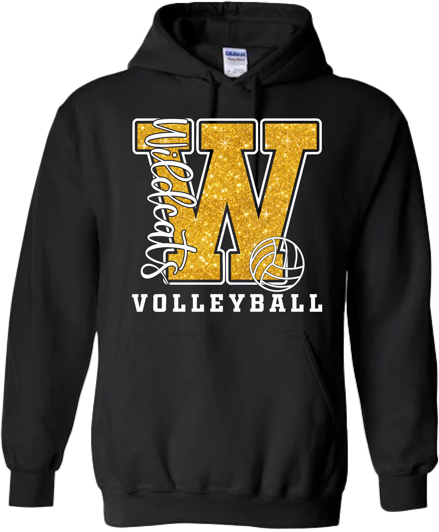 Glitter Effect Wildcats Volleyball Hoodie