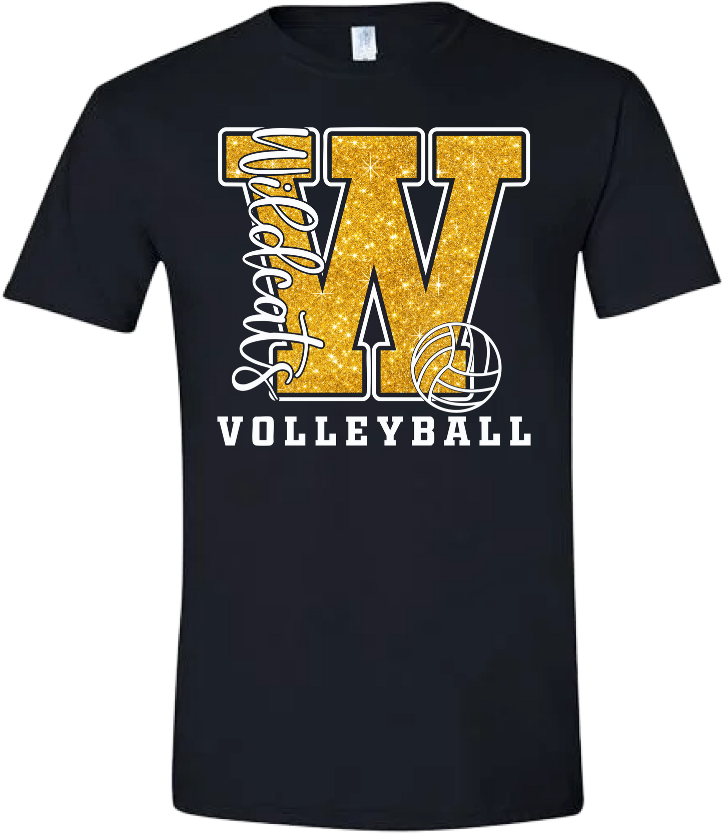 Glitter Effect Wildcat Volleyball Tshirt