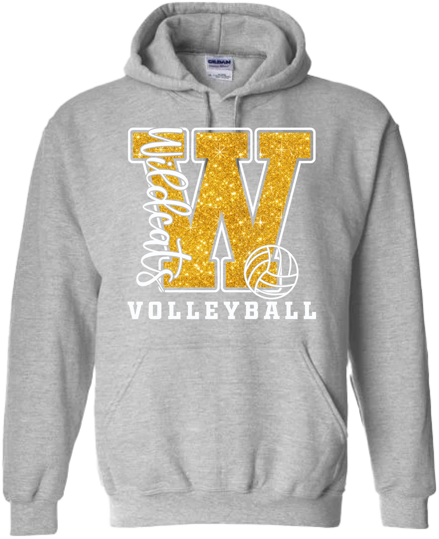 Glitter Effect Wildcats Volleyball Hoodie