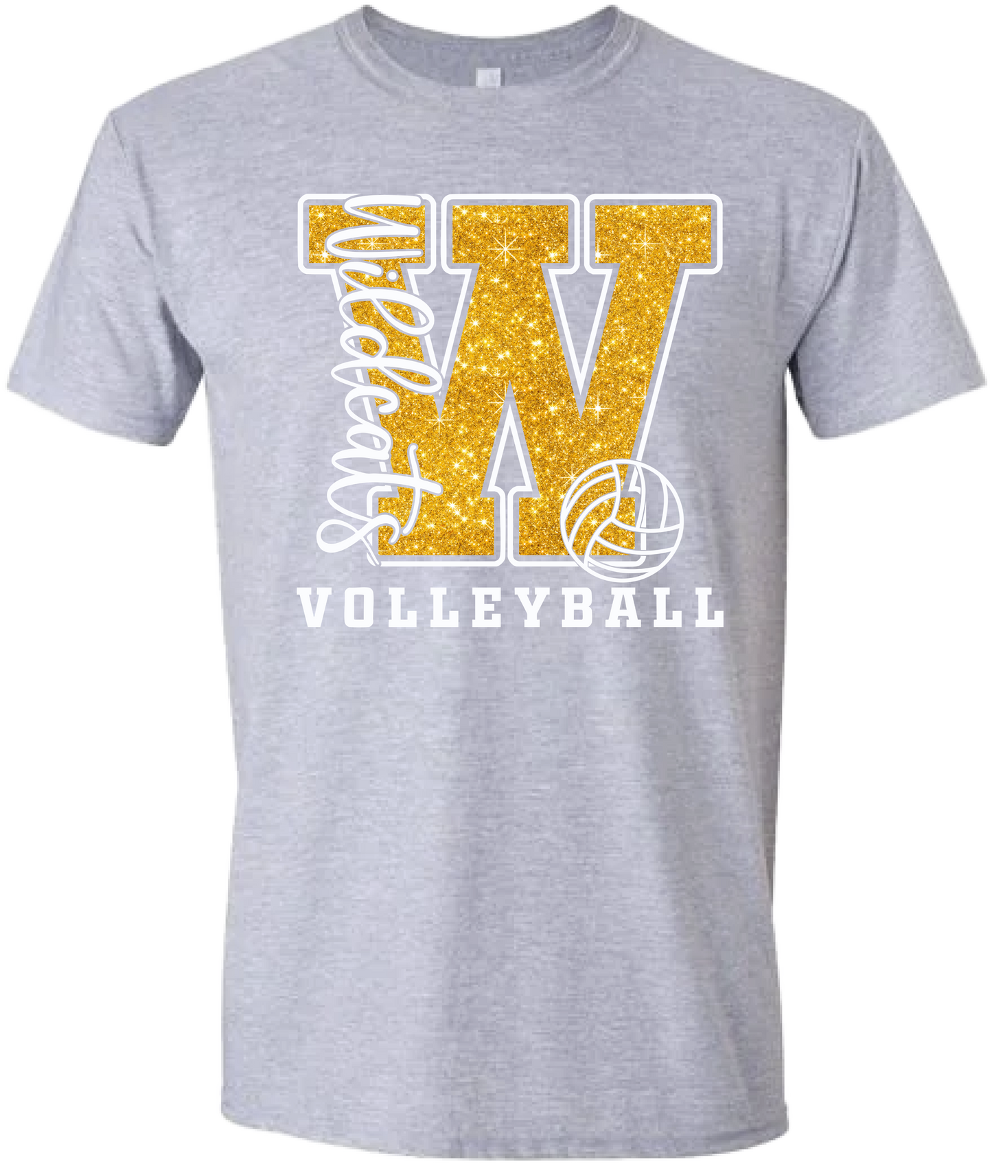 Glitter Effect Wildcat Volleyball Tshirt