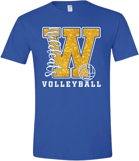 Glitter Effect Wildcat Volleyball Tshirt