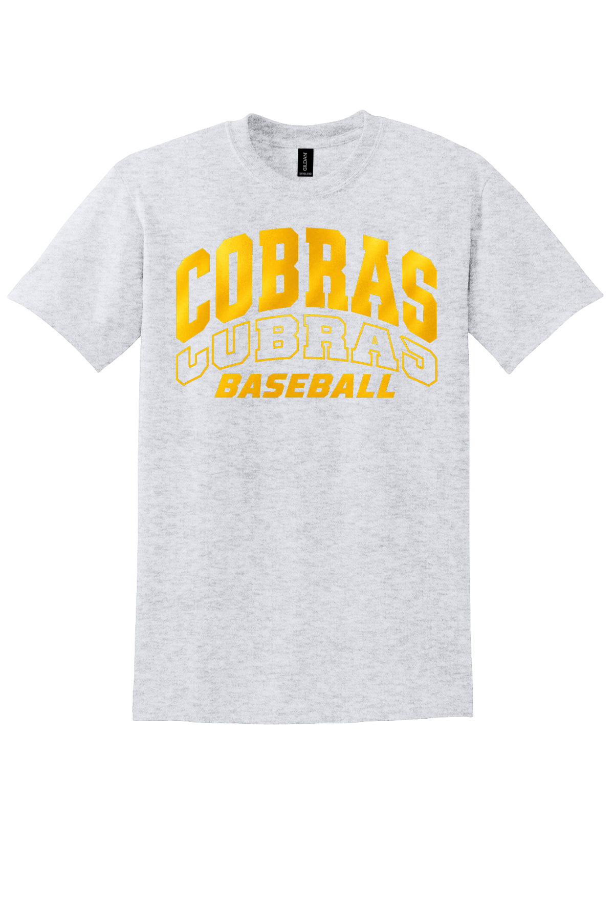Cobras Baseball Outline Gold Version