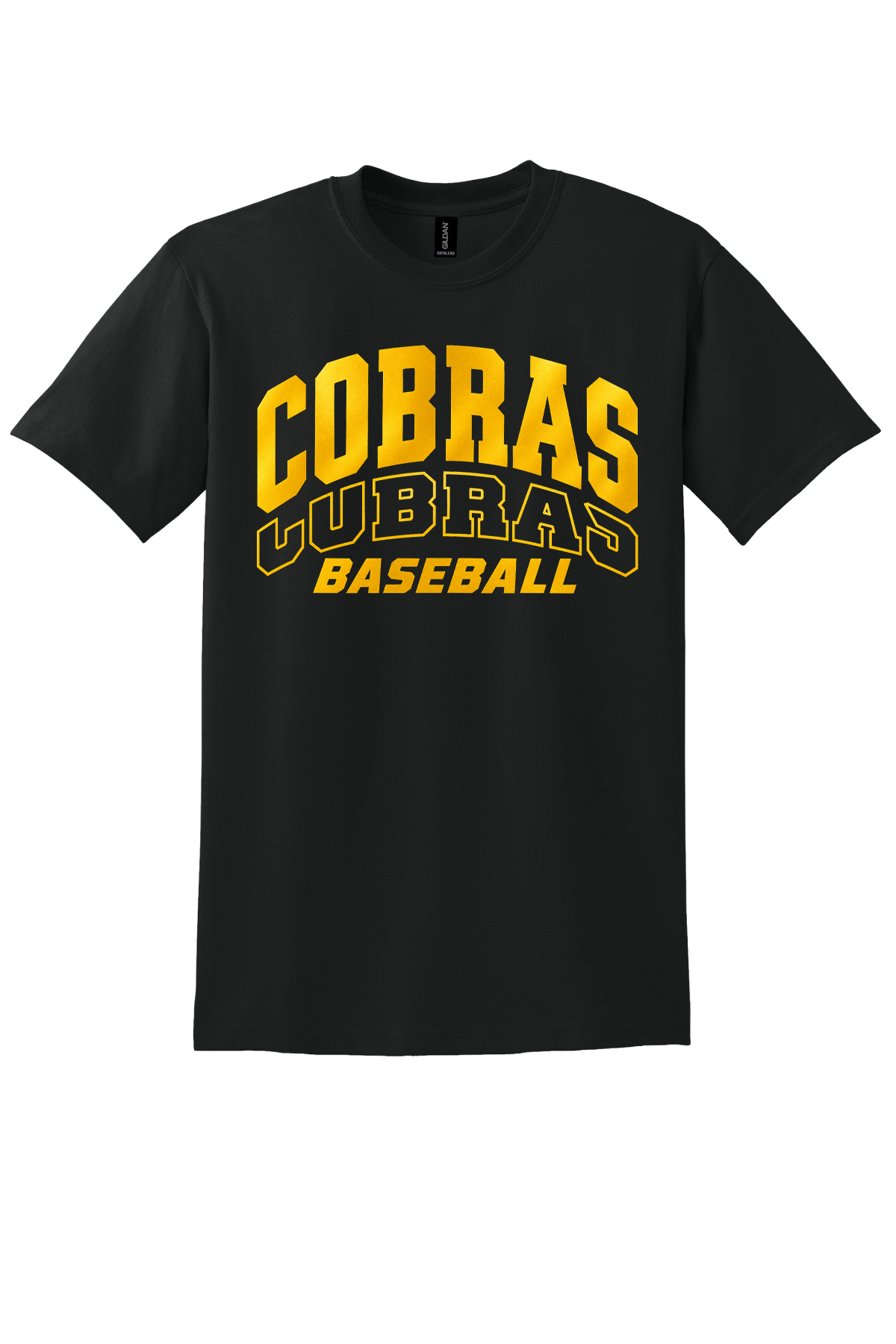 Cobras Baseball Outline Gold Version