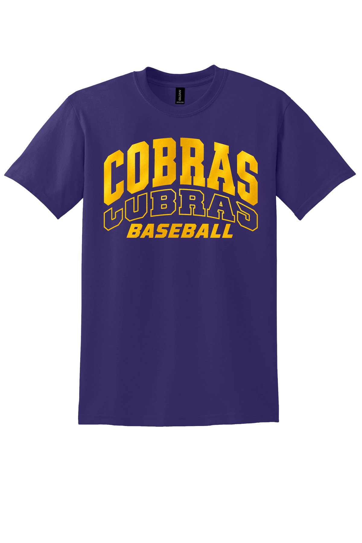 Cobras Baseball Outline Gold Version
