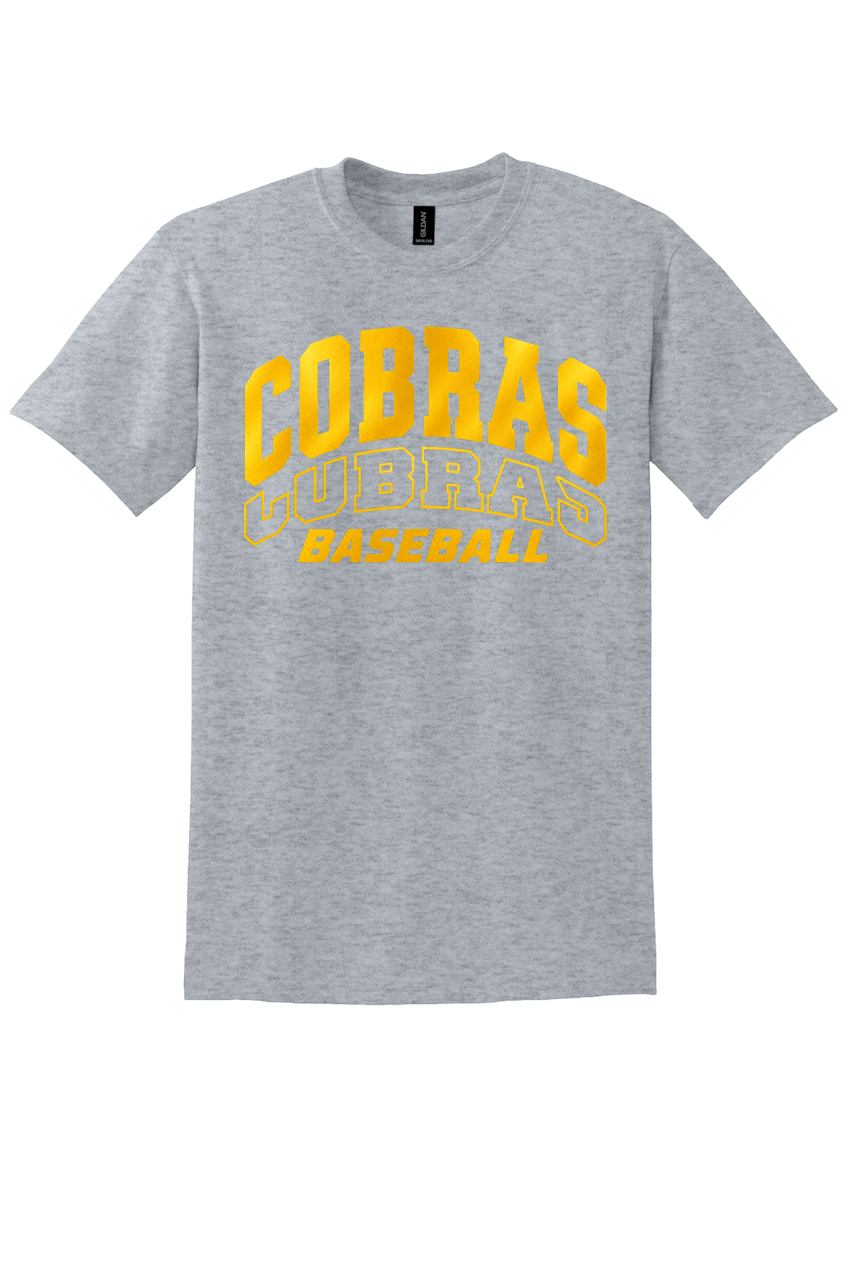 Cobras Baseball Outline Gold Version