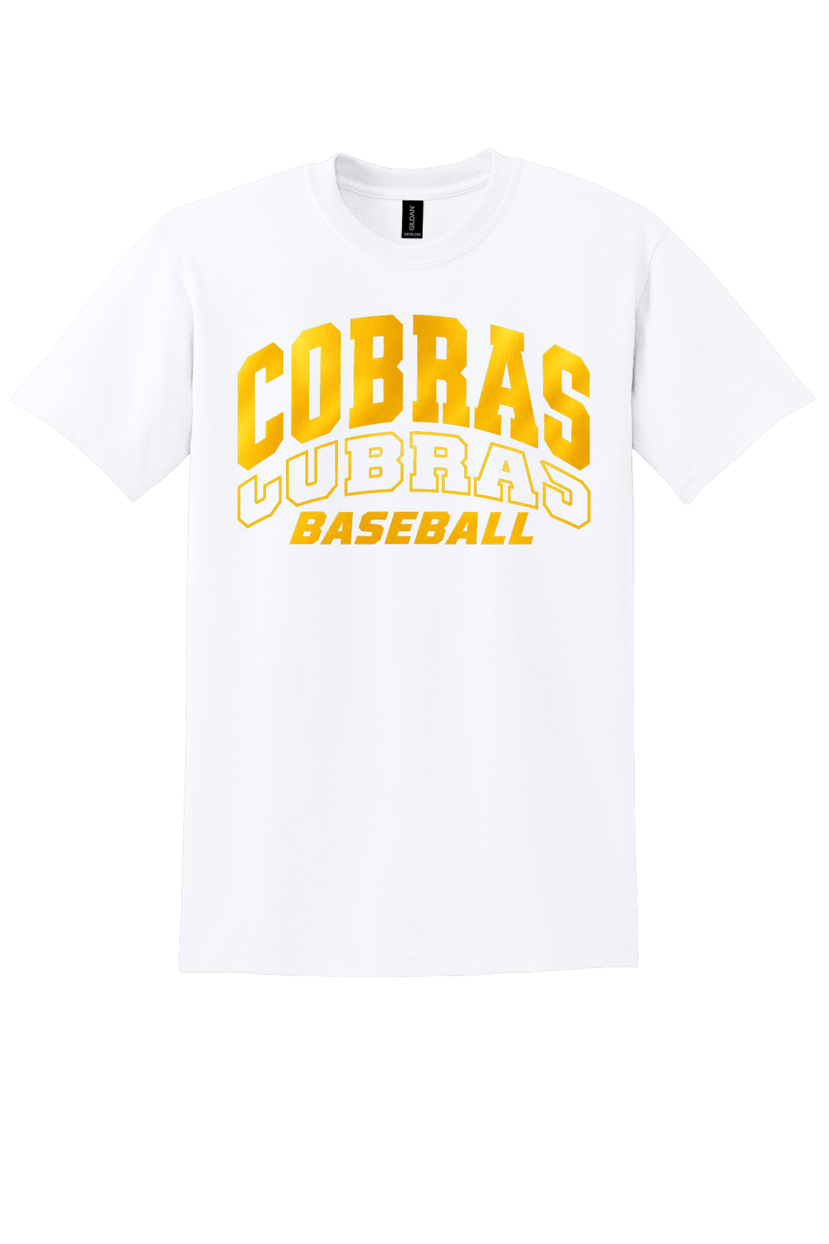 Cobras Baseball Outline Gold Version
