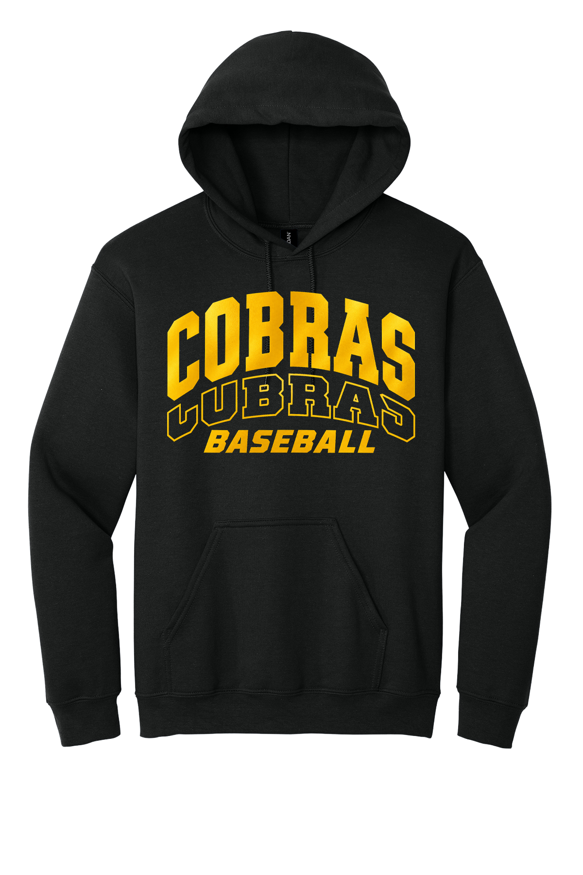 Cobras Baseball Outline Gold Version
