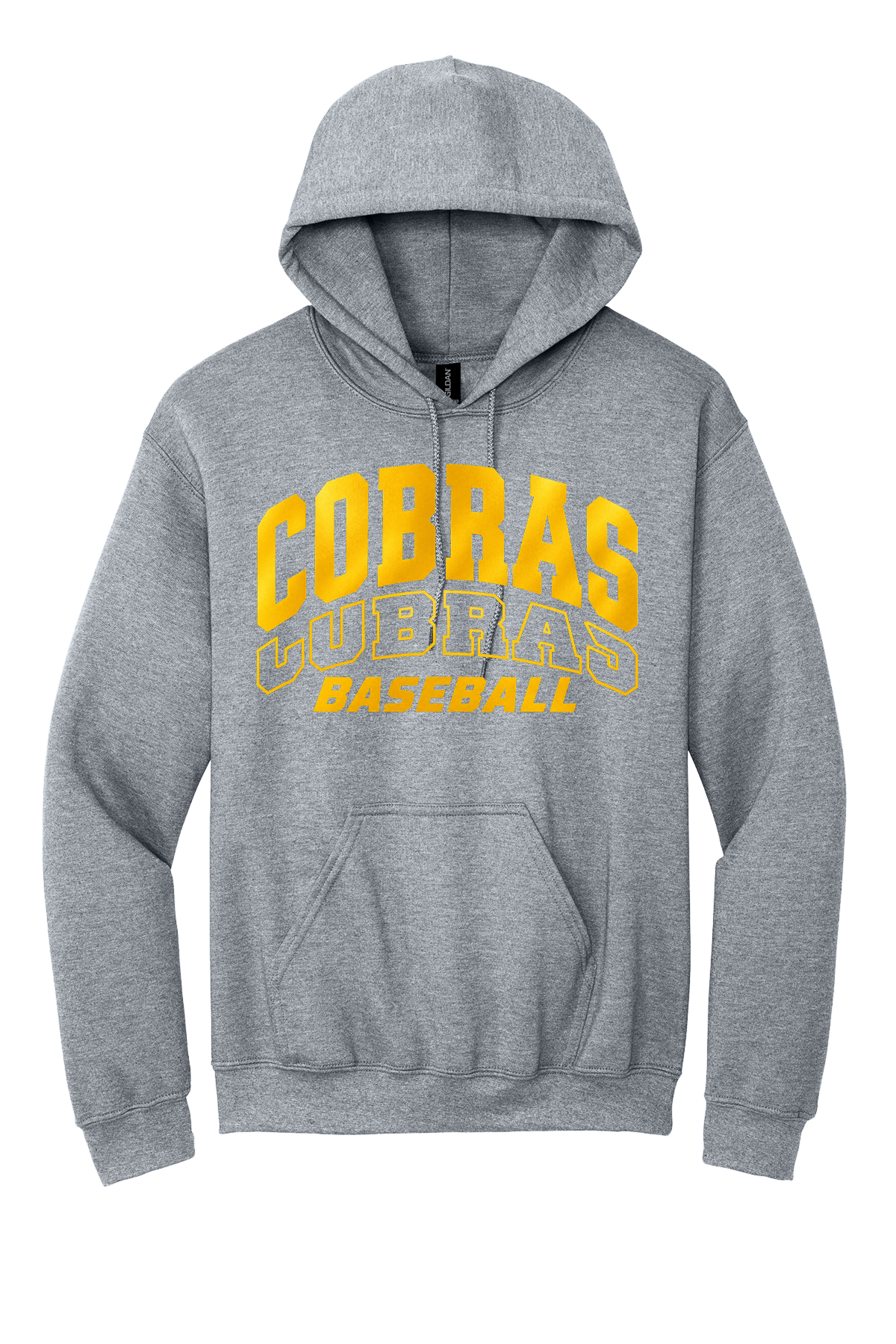 Cobras Baseball Outline Gold Version