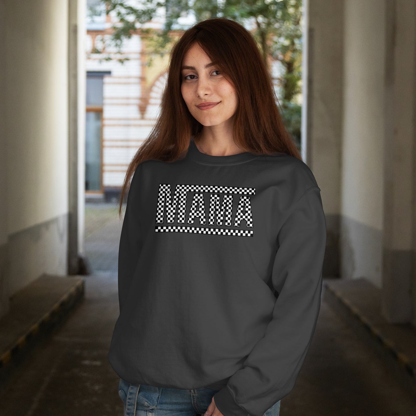 Checkered Mama Crewneck