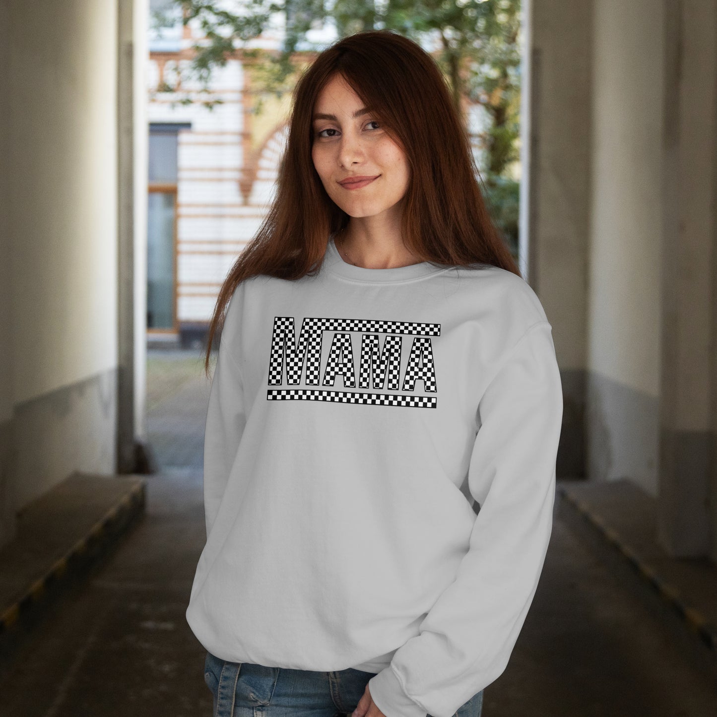 Checkered Mama Crewneck