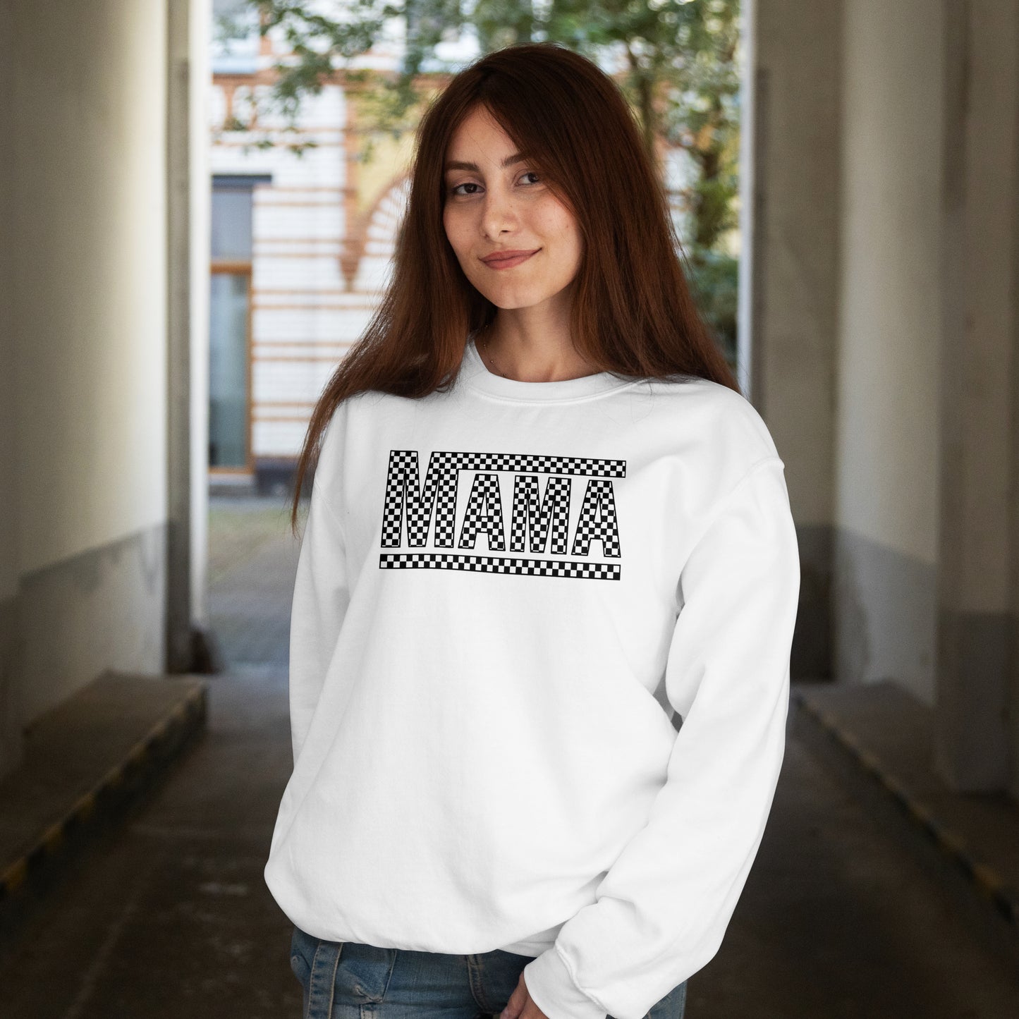 Checkered Mama Crewneck