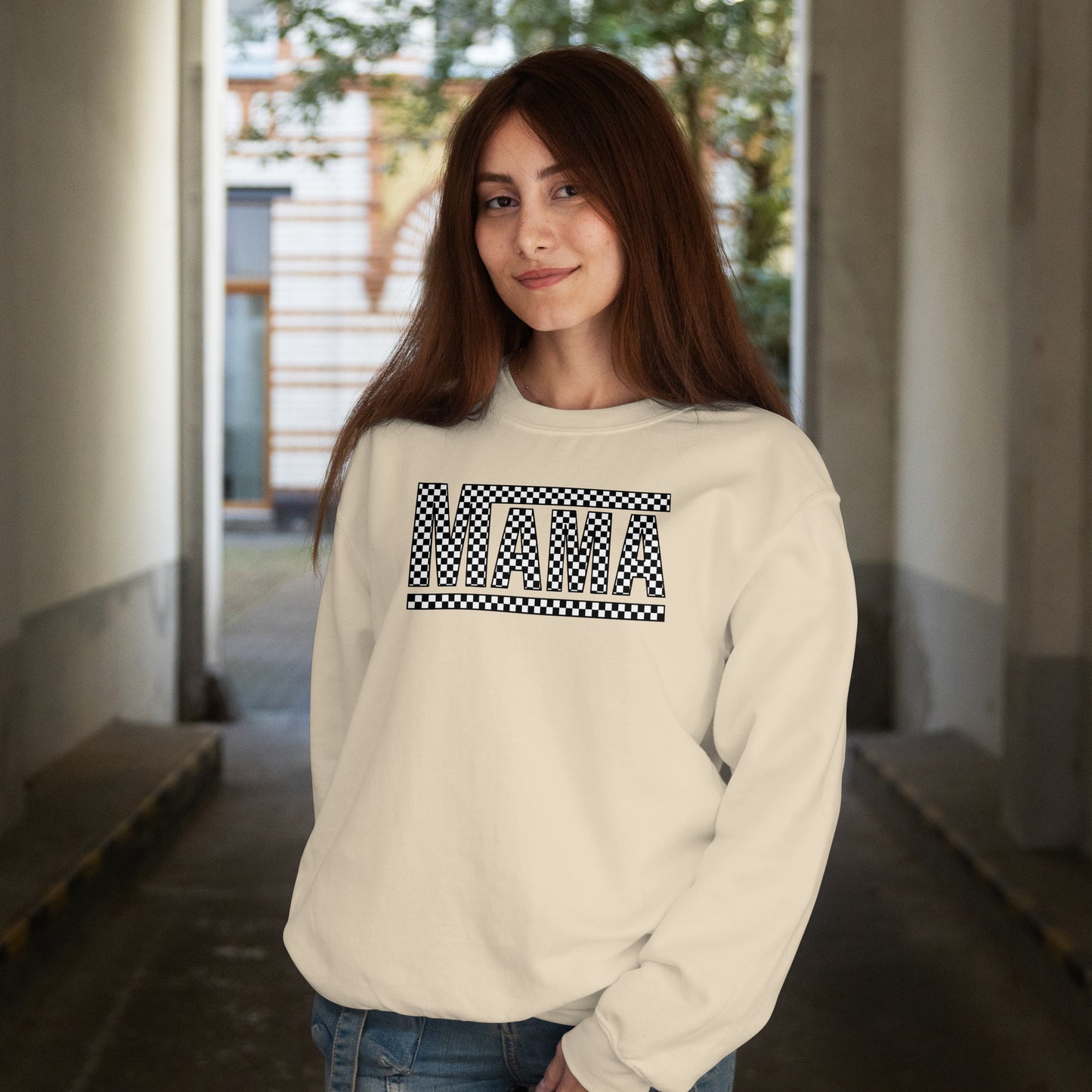 Checkered Mama Crewneck