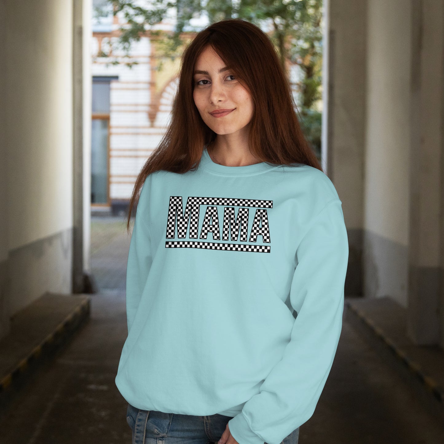Checkered Mama Crewneck