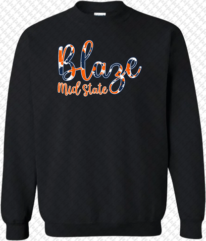 Blaze Cursive Design Crewneck