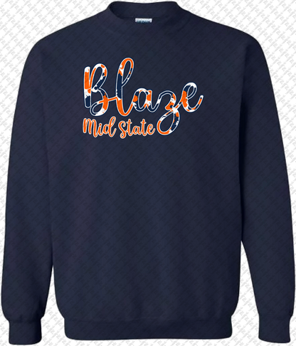 Blaze Cursive Design Crewneck