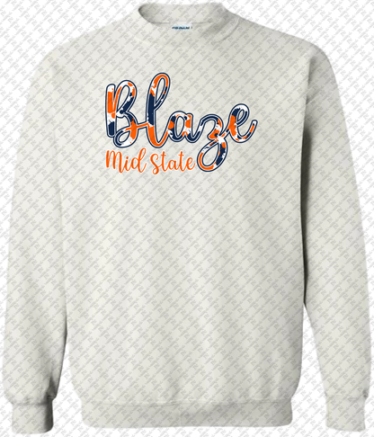 Blaze Cursive Design Crewneck